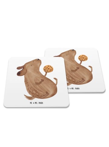 Mr. & Mrs. Panda Tassenuntersetzer Hund Keks ohne Spruch in Weiß