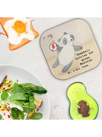 Mr. & Mrs. Panda Untersetzer für Gläser Panda Handball spielen D... in Weiß