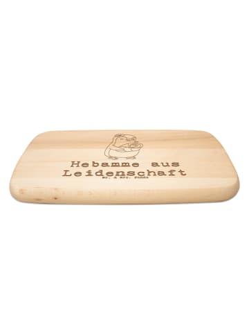 Mr. & Mrs. Panda Holz Servierbrett Hebamme Leidenschaft mit Spruch in Transparent
