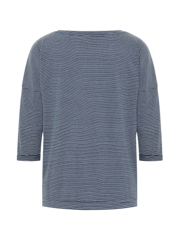 ELBSAND Langarm T-Shirt  in Coldwater + Cloud White STRIPE