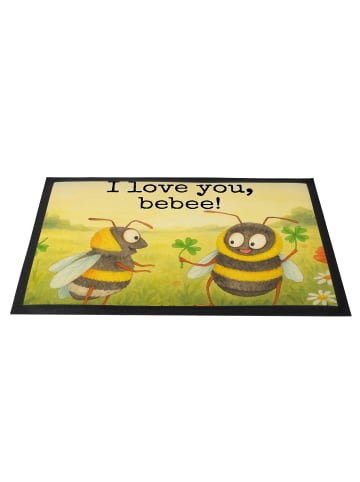 Mr. & Mrs. Panda Schmutzfangmatte Bienen Paar Design mit Spruch in Weiß