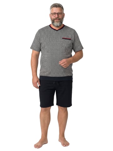 Men Plus Langer Schlafanzug in schwarz