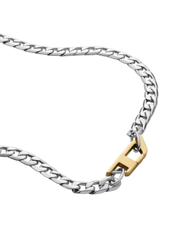 Diesel Halskette The Basic Link in silber