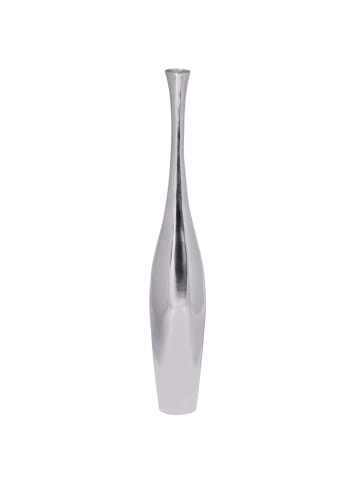 KADIMA DESIGN Große moderne Aluminium Blumenvase in Silber, 75 cm hoch, stilvoll