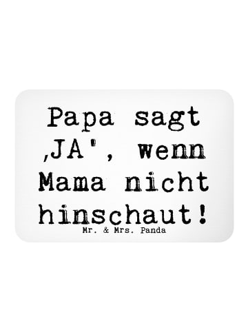 Mr. & Mrs. Panda Magnet Spruch Vater Geheimhaltung mit Spruch in Weiß