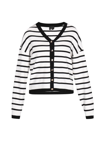 DreiMaster Women Cardigan in black white stripe