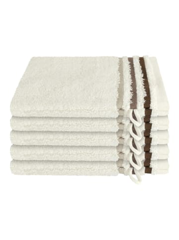 Schiesser Waschhandschuh Skyline Color im 5er Set in Creme