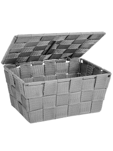 Wenko Organizer mit Deckel ADRIA GREY, Badezimmer-Behälter in Grau, (B) 14 x (H) 10 cm