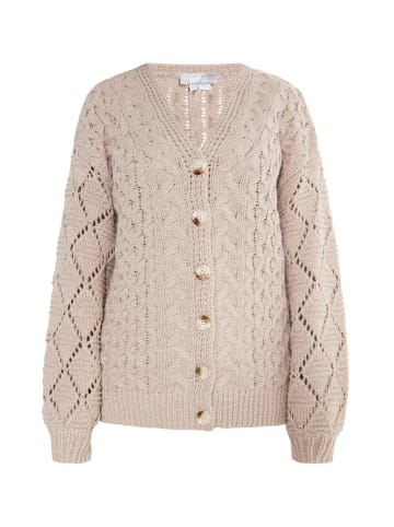 Usha Damen Strickcardigan in Grau Beige