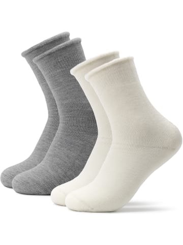 Occulto 2er Pack Warme Kuschelsocken Elsa in Grau/Creme