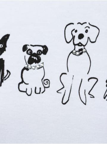 comma T-Shirt in weiß schwarz