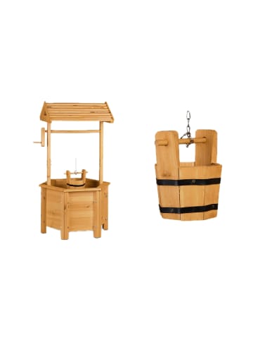relaxdays Dekobrunnen in Natur - (B)47 x (H)82 x (T)41 cm