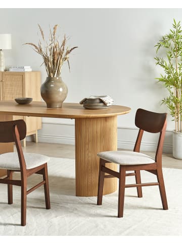 Beliani 2er-Set Esszimmerstuhl ANOKA in Beige/Braun