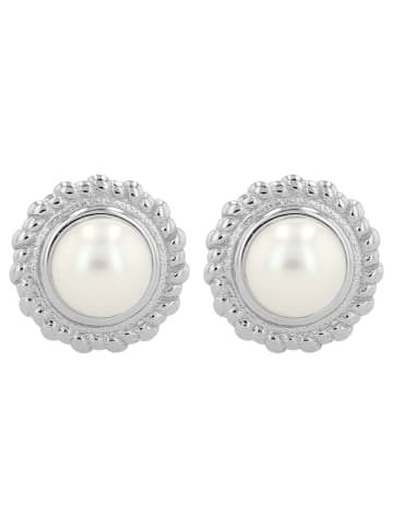 Adeliás Damen Ohrringe – Ohrstecker aus 925 Silber mit Süßwasserperle in silber