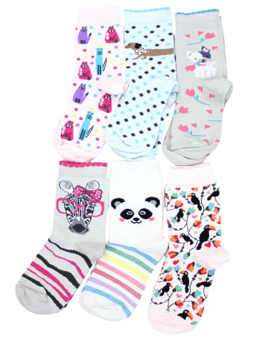 TupTam Kinder Socken Mädchen Jungen Bunt Gemustert 6er Pack in bunt