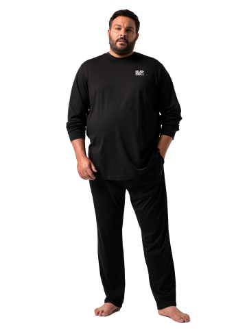 Men Plus Langer Schlafanzug in schwarz