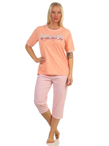 NORMANN CapriSchlafanzug Hose "New York City Loving" - 65215 in apricot