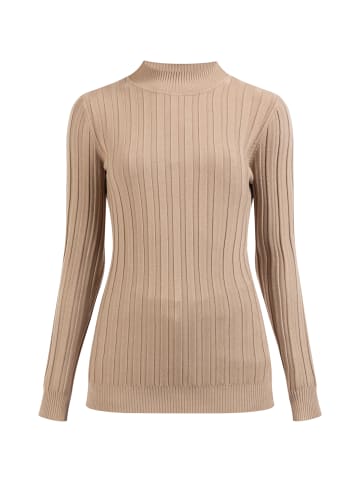 DreiMaster Klassik Damen Strick Pullover Turtleneck in Dunkelsand