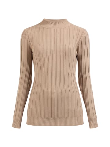 DreiMaster Klassik Strick Pullover Turtleneck in Dunkelsand