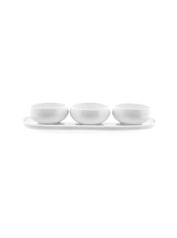 Almina Snackschalen-Set Belicia Servierteller mit 3 Schalen in Weiß