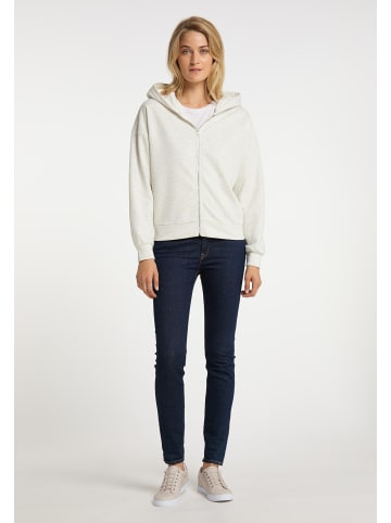 usha BLUE LABEL Damen Sweatjacke in Wollweiss Melange