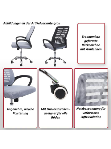 MCW Bürostuhl L44 ergonomische Rückenlehne, Schwarz