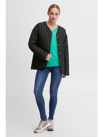 Oxmo Steppjacke OXSaggy - 21800139-ME  Oversize Jacke mit V-Ausschnitt in Schwarz