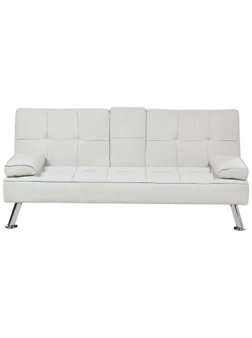 Beliani 3-Sitzer Sofa ROXEN in Beige/Silber - (W) 168 x (H) 76 x (L) 81 cm