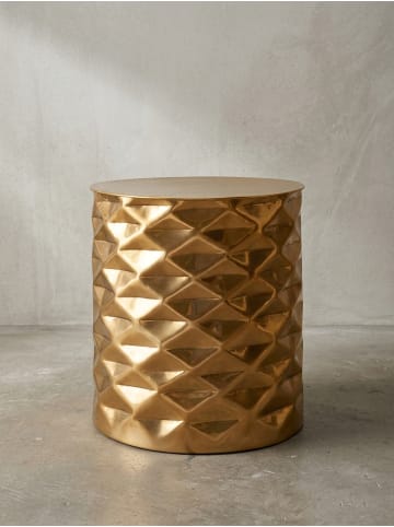 KADIMA DESIGN Beistelltisch Oriental | Aluminium Design, Hammerschlag, Stabil in Gold