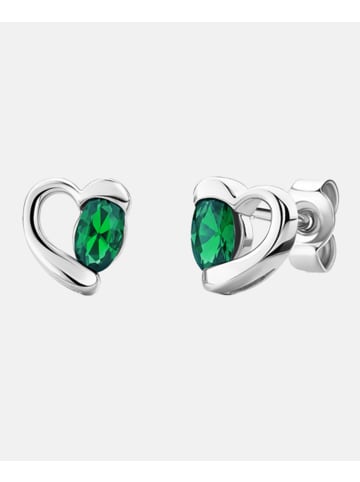Diamant L'éternel Ohrringe aus 585 Weißgold mit Smaragd