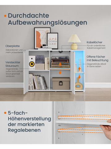 SONGMICS HOME Sideboard Kadin in Schneeweiß - (B)100 x (H)71 x (T)39 cm