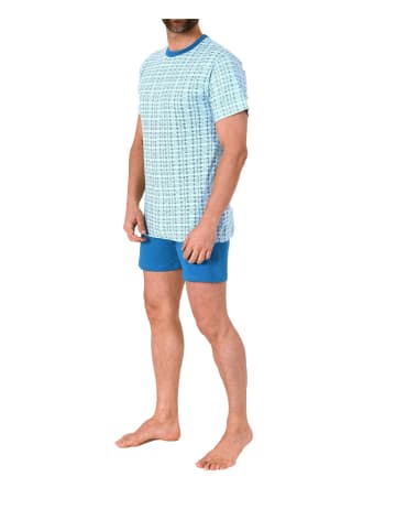 NORMANN kurzarm Schlafanzug Shorty Pyjama Rundhals - 67174 in hellblau