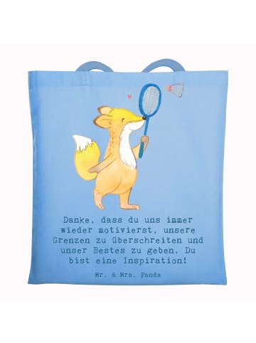Mr. & Mrs. Panda Tragetasche Badminton Trainerin Inspiration mit... in Sky Blue