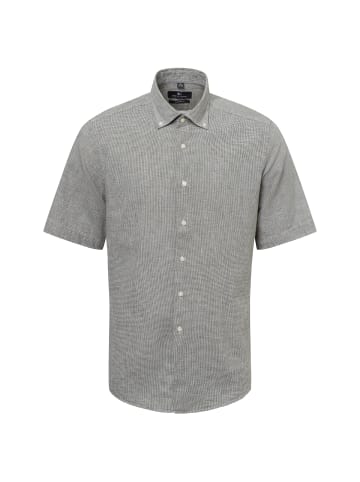 Nils Sundström Freizeithemd mit Leinen-Anteil in oliv weiß - 0005