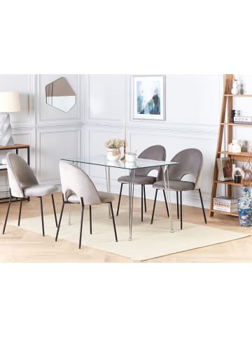Beliani Esszimmertisch WINSTON in Silber - (W) 70 x (H) 74 x (L) 120 cm
