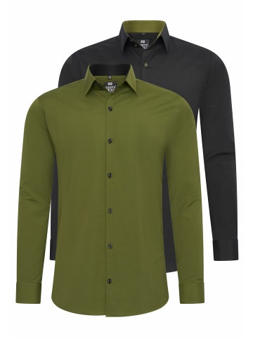 Rusty Neal 2er Set Business Hemd in 2erSet-(44_Khaki)(44_Schwarz/Khaki)