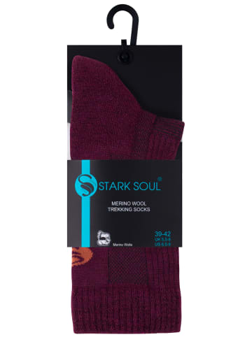 Stark Soul® Merino Outdoor Trekking Socken in burgund