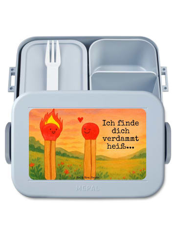 Mr. & Mrs. Panda Brotdose Streichhölzer Design mit Spruch in Blau Pastell