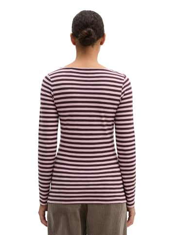 Marc O'Polo Gestreiftes Longsleeve regular in Medium Pink