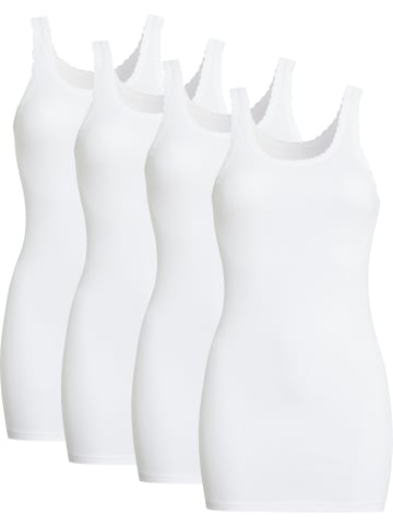 Con-ta Baumwolle, Feinripp Unterhemd 4er-Pack in weiß