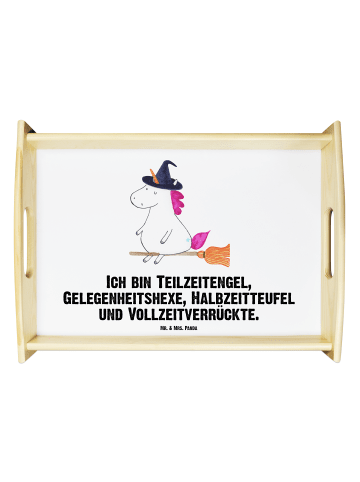 Mr. & Mrs. Panda Küchentablett Einhorn Hexe mit Spruch in Weiß