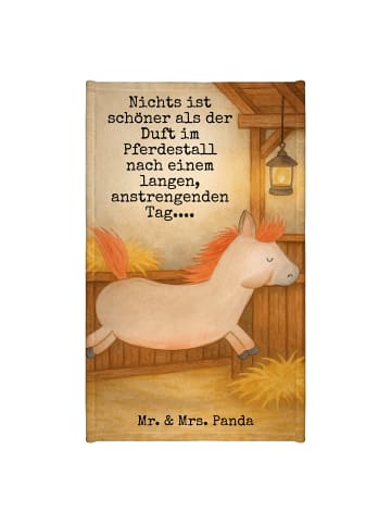 Mr. & Mrs. Panda Handtuch Pferd Springen Design mit Spruch in Weiß