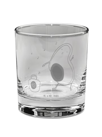 Mr. & Mrs. Panda Whiskey Glas Avocado Tanzen ohne Spruch in Transparent