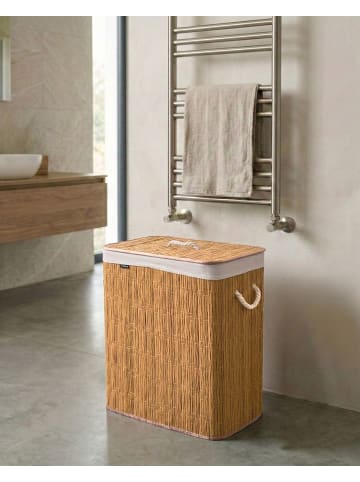 Beliani Wäschekorb ARRAIAS in Braun/Weiß - (W) 52 x (H) 60 x (L) 32 cm