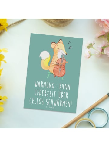 Mr. & Mrs. Panda Grußkarte Zeichenllo Schwärmerei mit Spruch in Meeresbrise