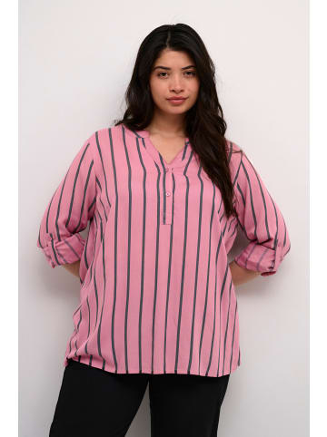 KAFFE curve Langarm-Bluse KCsida in MesaRose/Black Oyester Stripe
