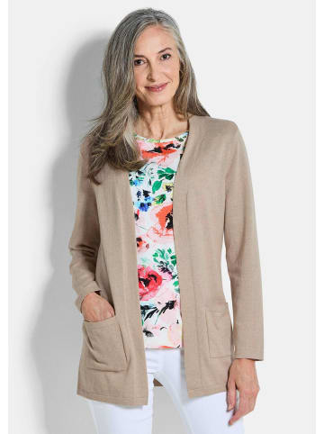 GOLDNER Kurzgröße: Cardigan Elegante Strickjacke mit Kaschmir in beige