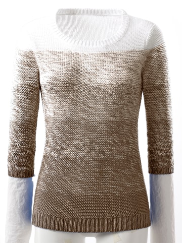 WITT WEIDEN Pullover in taupe-weiß