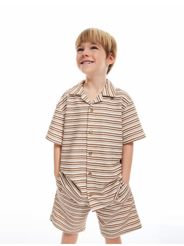 KOTON TSHIRT SS POLO in Ecru Gestreift