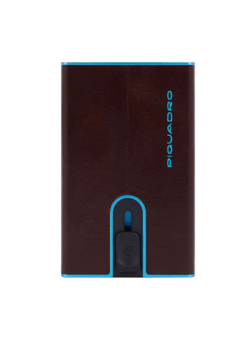 Piquadro Black Square Kreditkartenetui RFID Schutz Leder 6 cm in mahogany